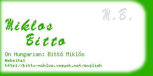 miklos bitto business card